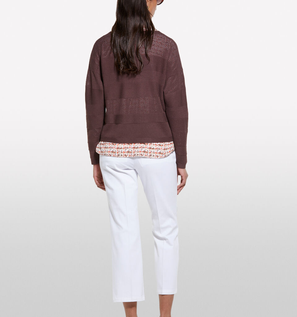 Brown boat neck sweater - women's boat neck sweaters - Dark Brown | Sisley image number 3